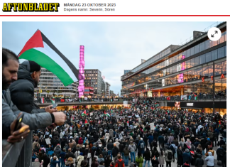 Tusentals demonstrerade för Gaza